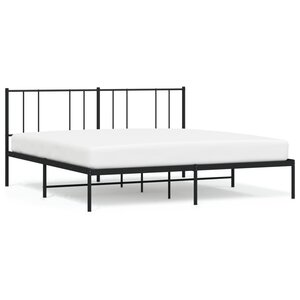 vidaXL Cadre de lit métal sans matelas et tête de lit noir 180x200 cm