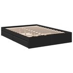 vidaXL Cadre de lit avec tiroirs noir 140x200 cm bois d'ingénierie