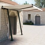 vidaXL Auvent automatique capteur de vent et LED 3x2 5 m Crème
