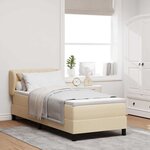 vidaXL Lit à ressorts avec matelas Crème 80 x 200 cm tissu