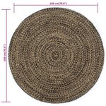 vidaXL Tapis fait à la main Jute Noir et marron 180 cm
