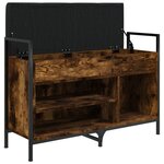 vidaXL Banc à chaussures chêne fumé 85 5x32x57 5 cm bois d'ingénierie