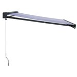 vidaXL Auvent rétractable bleu et blanc 4x3 m tissu et aluminium