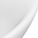 vidaXL Lavabo ovale de luxe à trop-plein Blanc mat 58 5x39cm Céramique