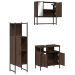 vidaXL Ensemble de meubles de salle de bain 3 Pièces Chêne marron