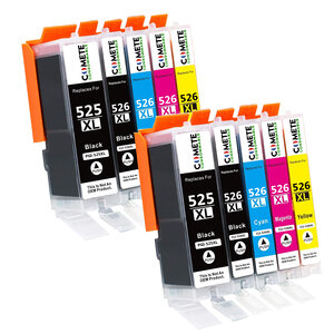 525XL 526XL - 10 cartouches compatibles pour Canon 525 XL 526 XL - COMETE