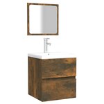 vidaXL Armoire de bain avec miroir Chêne fumé Bois d'ingénierie