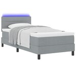 vidaXL Lit à ressorts avec matelas Gris clair 90 x 200 cm tissu