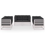 vidaXL Salon de jardin 6 Pièces avec coussins Bois de pin massif