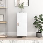 vidaXL Buffet Blanc brillant 34 5x34x90 cm Bois d'ingénierie