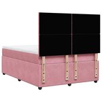 vidaXL Sommier à lattes de lit avec matelas Rose 140x190 cm Velours
