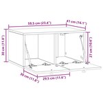 vidaXL Meuble TV mural 59 5 x 41 x 30 cm Chêne fumé Bois d'ingénierie