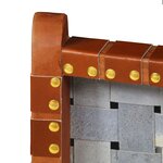 vidaXL Chaise pliable bandes croisées marron cuir véritable