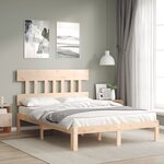 vidaXL Cadre de lit avec tête de lit 120x200 cm bois massif