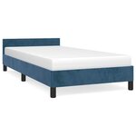 vidaXL Cadre de lit sans matelas bleu foncé 90x190 cm velours