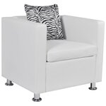 vidaXL Fauteuil Blanc Similicuir