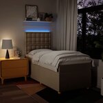 vidaXL Sommier à lattes de lit et matelas Crème 90x190 cm Tissu