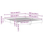 vidaXL Cadre de lit sans matelas sonoma gris 160x200cm bois ingénierie