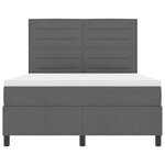 vidaXL Lit à ressorts avec matelas Gris foncé 140 x 200 cm tissu