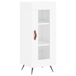 vidaXL Buffet haut Blanc brillant 34 5x34x180 cm Bois d'ingénierie