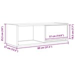 vidaXL Meuble TV chêne noir 80x31x25 5 cm bois d'ingénierie