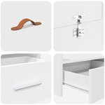 vidaXL Cadre de lit avec rangement avec tête de lit Blanc 140 x 190 cm
