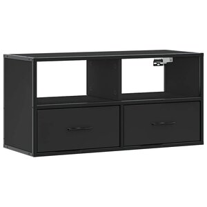 vidaXL Meuble TV noir 80x31x39 5 cm bois d'ingénierie et métal