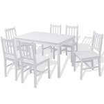 vidaXL Jeu de salle à manger 7 Pièces Pinède Blanc