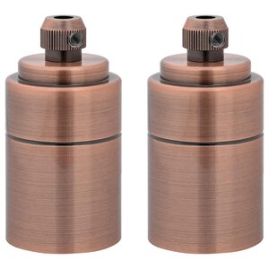 vidaXL Douilles de lampe 2 Pièces bronze rouge E27