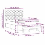 vidaXL Lit à ressorts avec matelas & banc noir 140x190 cm en velours