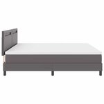 vidaXL Lit à ressorts avec matelas Gris 200 x 200 cm Simili cuir