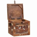 vidaXL Boîte de rangement avec stockage Marron Bois de mangue massif