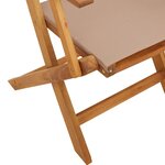 vidaXL Chaises de jardin pliantes lot de 6 taupe tissu et bois massif