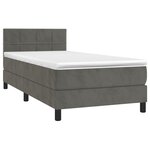 vidaXL Sommier à lattes de lit et matelas et LED Gris foncé 90x200 cm