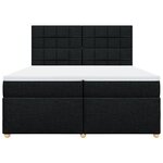 vidaXL Sommier à lattes de lit avec matelas Noir 200x200 cm Tissu