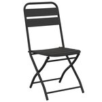 Set de Bistro Pliable 3 Pièces en Acier Anthracite