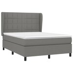 vidaXL Sommier à lattes de lit avec matelas Gris foncé 140x190cm Tissu