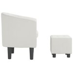 vidaXL Fauteuil avec repose-pied blanc similicuir