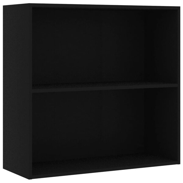 Vidaxl bibliothèque à 2 niveaux noir 80x30x76 5 cm aggloméré