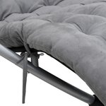 vidaXL Chaise longue géométrique avec coussin noir et gris acier