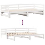 vidaXL Lit de jour avec gigogne et tiroirs sans matelas blanc 80x200cm