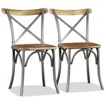 vidaXL Chaises à manger lot de 2 bois solide de manguier