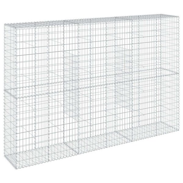 vidaXL Panier gabion avec couvercle 300x50x200 cm fer galvanisé