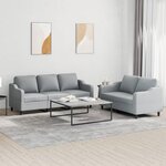 vidaXL Ensemble de canapés 2 Pièces avec coussins Gris clair Tissu