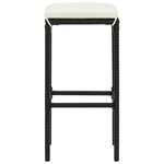 vidaXL Ensemble de bar de jardin 7 Pièces noir bois massif acacia rotin