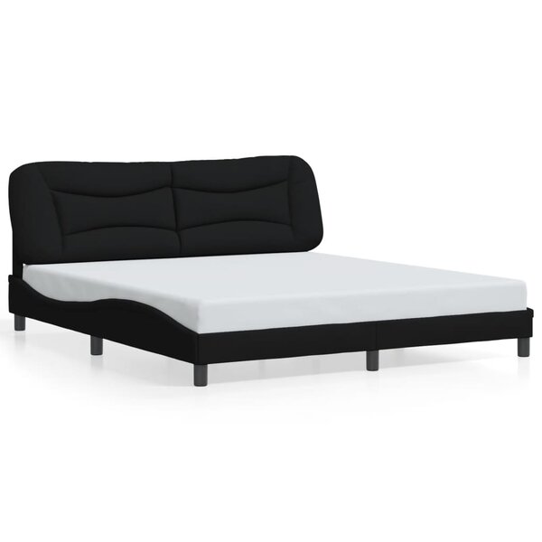 vidaXL Cadre de lit sans matelas noir 180x200 cm tissu