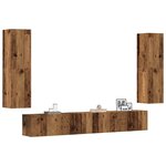 vidaXL Meubles TV muraux 4 Pièces vieux bois bois d'ingénierie