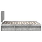 vidaXL Cadre de lit Gris Béton 150 x 200 cm Bois de pin massif