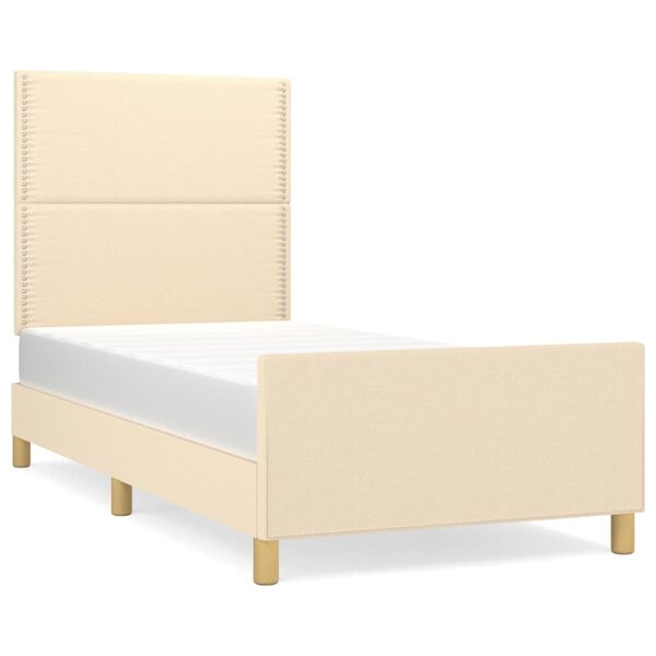 vidaXL Cadre de lit sans matelas crème 90x200 cm tissu