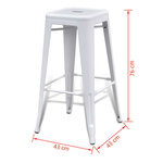 vidaXL Tabourets de bar lot de 2 blanc acier